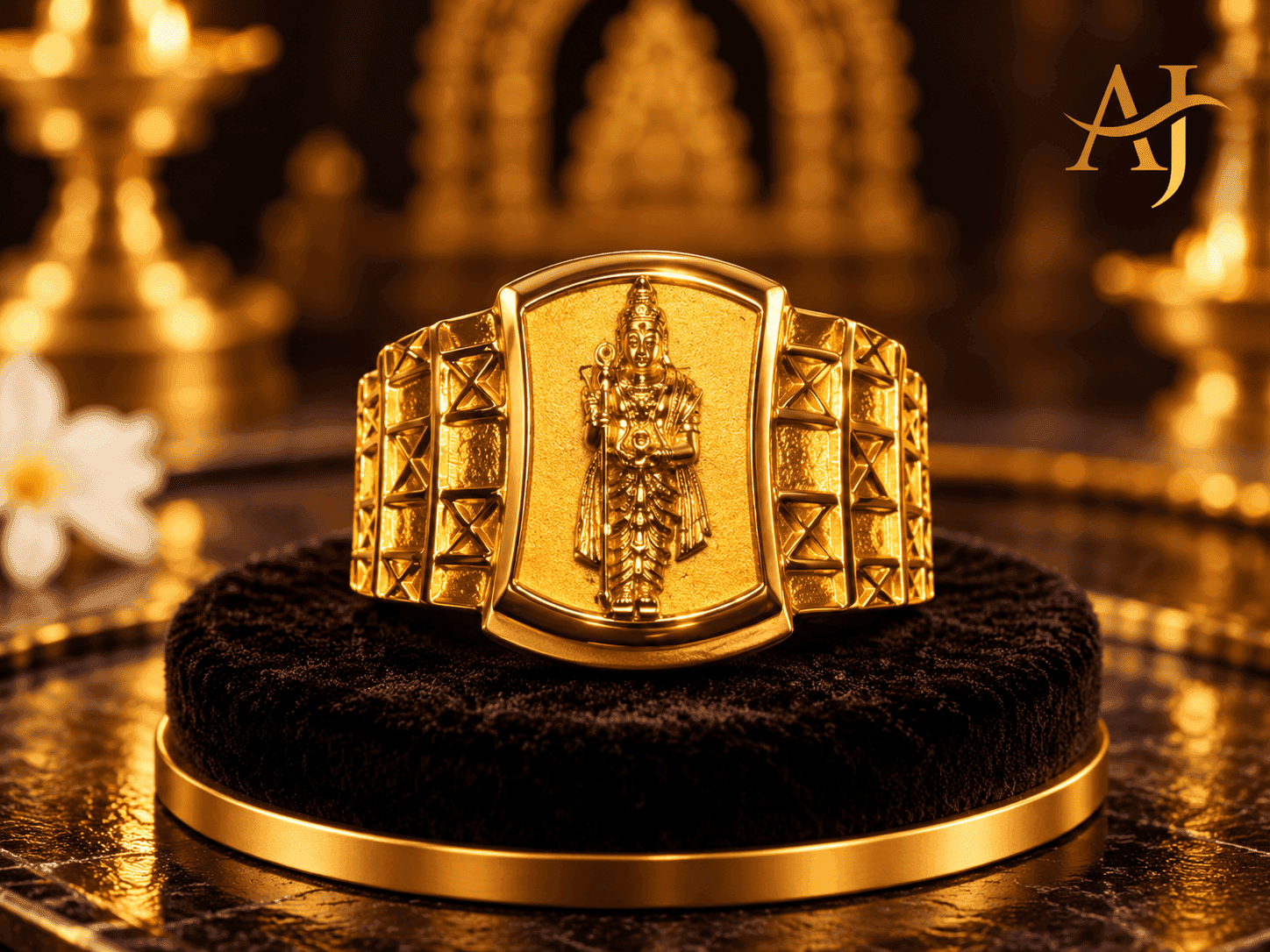 Om Murugan Divine Gold Temple Ring