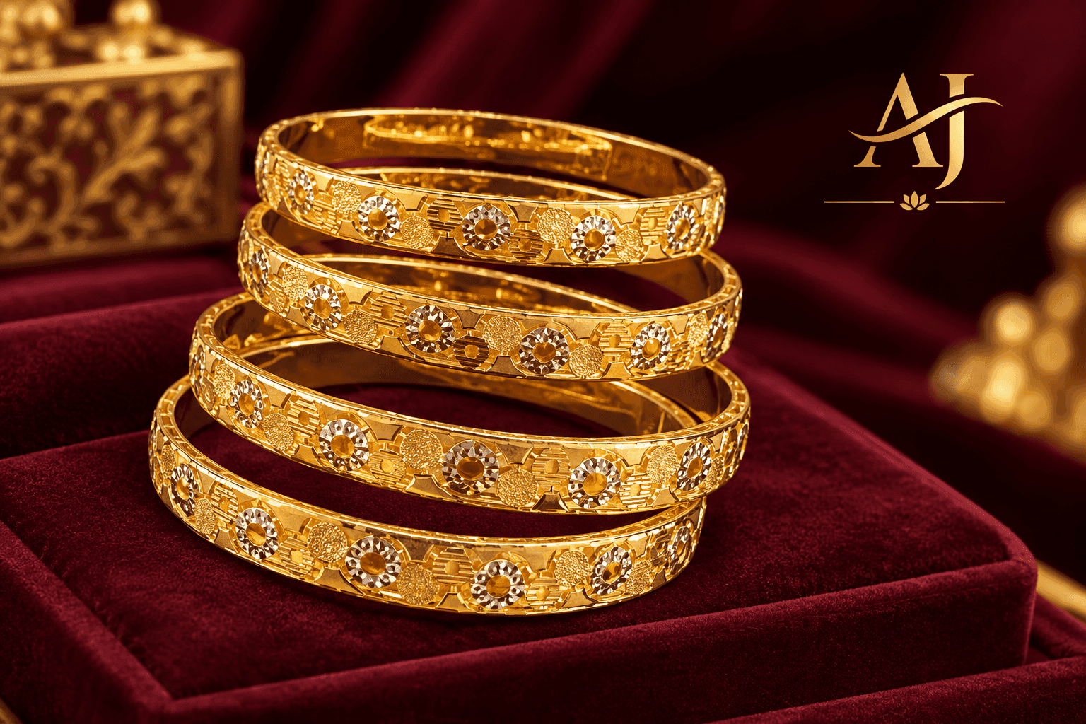 Swarna Chitra 4-Piece Gold Bangle Set